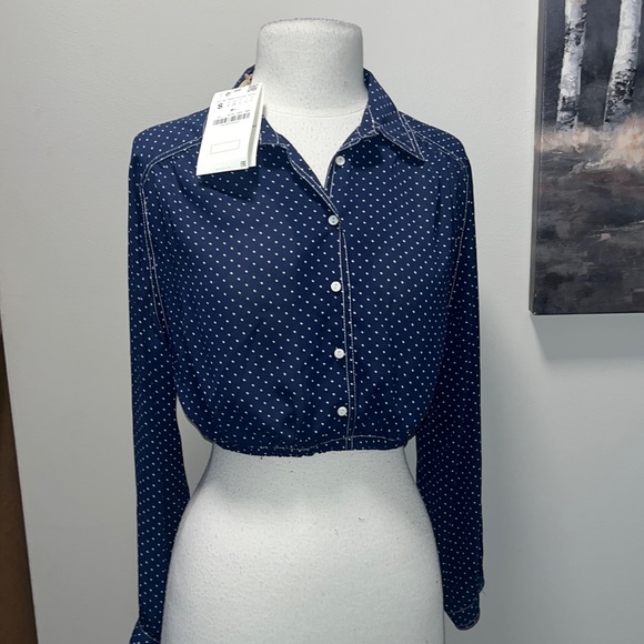 Zara NWT the cropped blouse - Picture 1 of 5